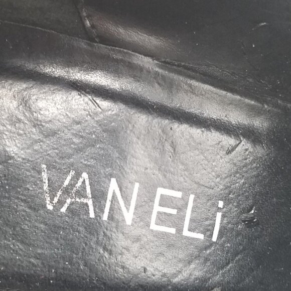 Vaneli Suede Patent Leather Bootie Peep Toe Buckle - Picture 11 of 11